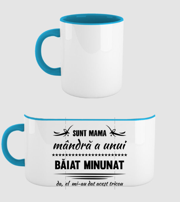 Sunt mama mândră a unui băiat minunat - da, el mi-a dat acest tricou model albastru deschis pe tricou