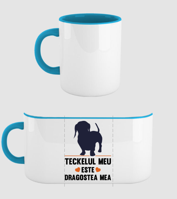 teckelul meu este dragostea mea model albastru deschis pe tricou