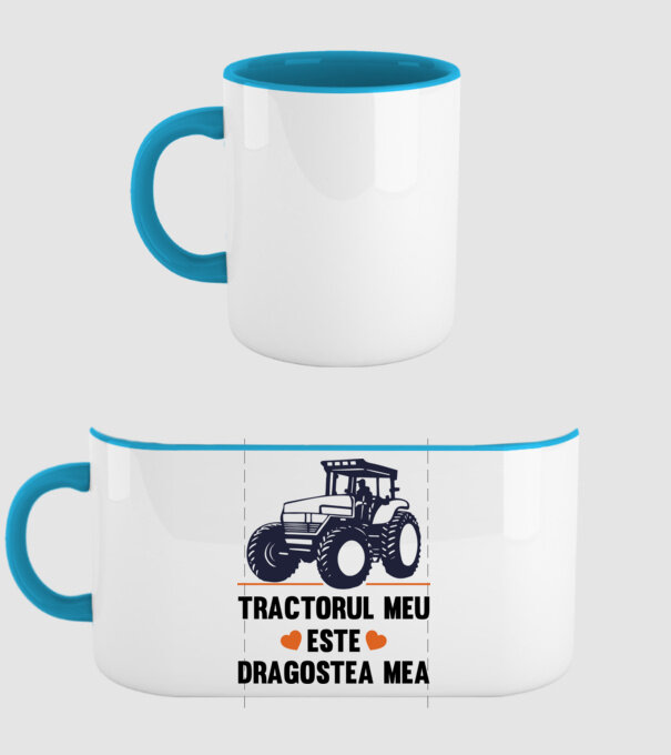 tractorul meu este dragostea mea model albastru deschis pe tricou