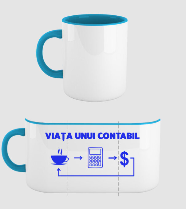 Viața unui contabil model albastru deschis pe tricou