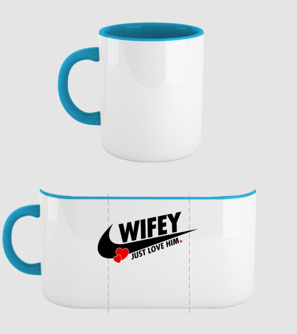Wifey Just love him model albastru deschis pe tricou