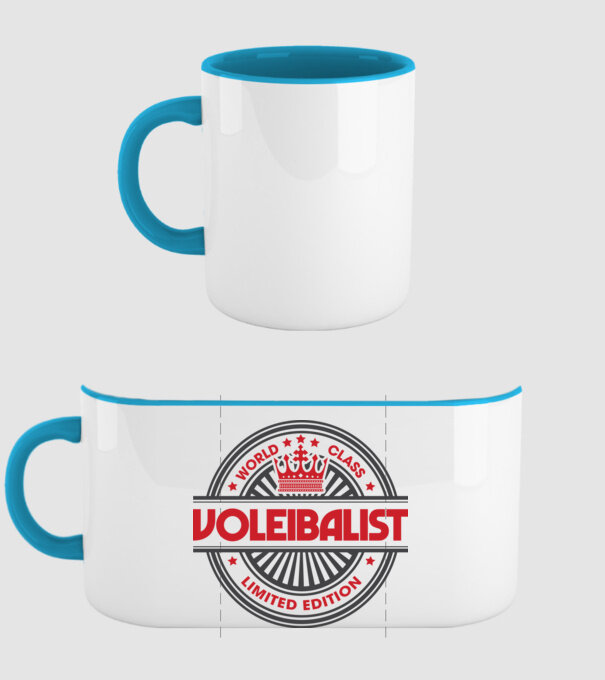 voleibalist model albastru deschis pe tricou