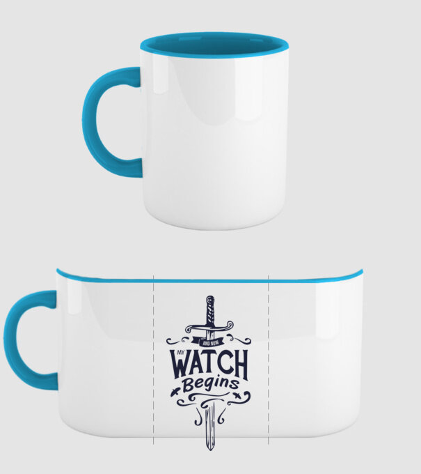 And now my watch begins model albastru deschis pe tricou