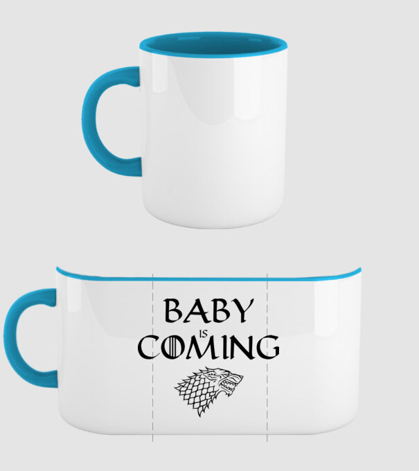 Baby is coming model albastru deschis pe tricou