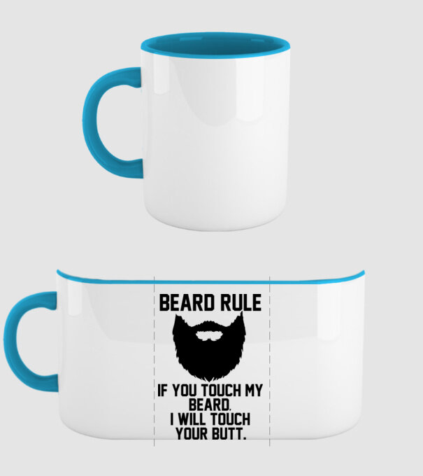 Beard Rules model albastru deschis pe tricou