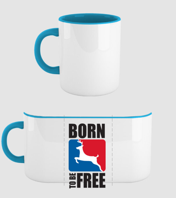 born to be free model albastru deschis pe tricou