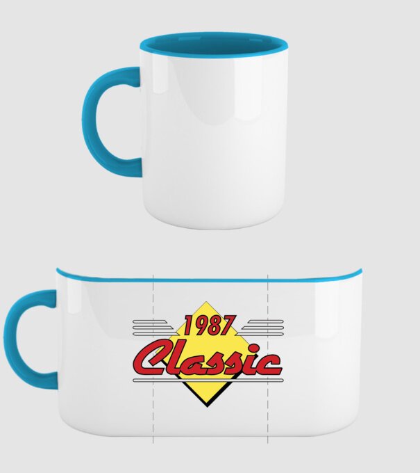 Classic - 1987 model albastru deschis pe tricou