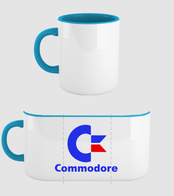 commodore 64 model albastru deschis pe tricou