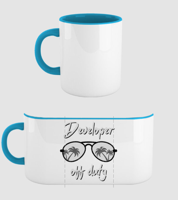 Developer off duty model albastru deschis pe tricou