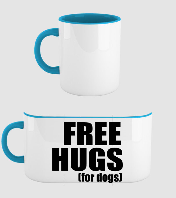 Free hugs for dogs model albastru deschis pe tricou