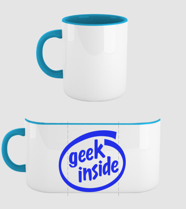 Geek inside model albastru deschis pe tricou