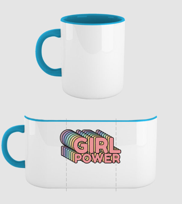 Girl power model albastru deschis pe tricou