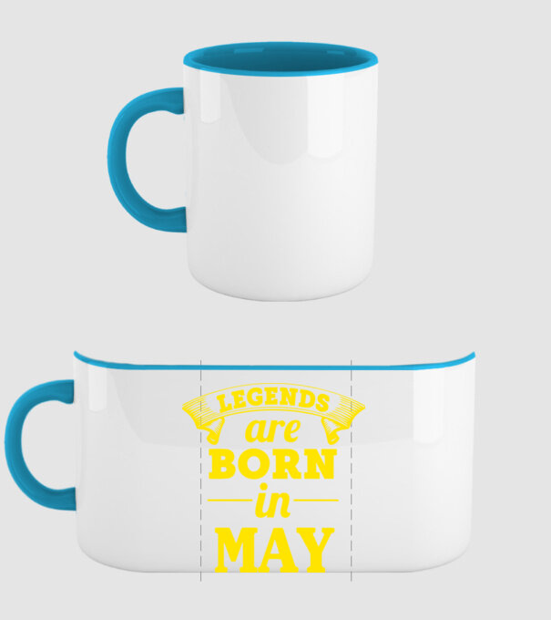 Legends are born in May model albastru deschis pe tricou