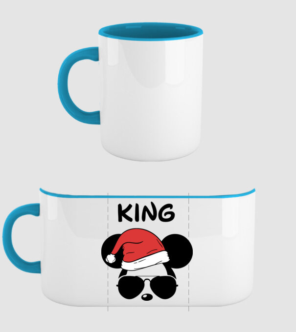 mickey santa king model albastru deschis pe tricou