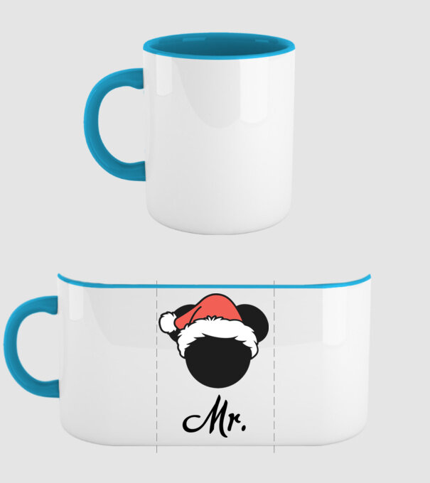 mr christmas model albastru deschis pe tricou