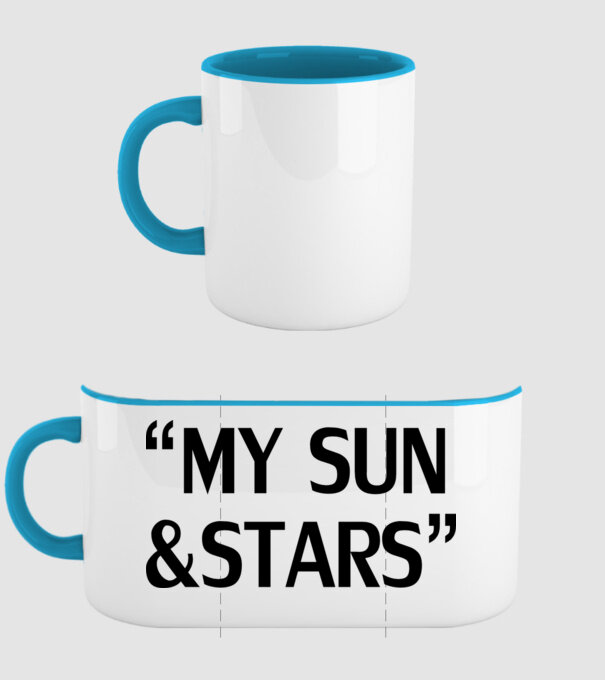 My sun and stars model albastru deschis pe tricou