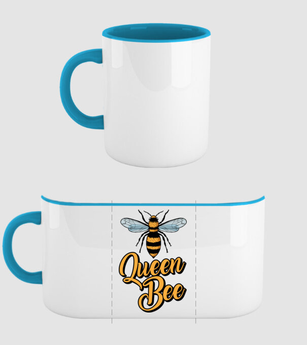 Queen Bee model albastru deschis pe tricou