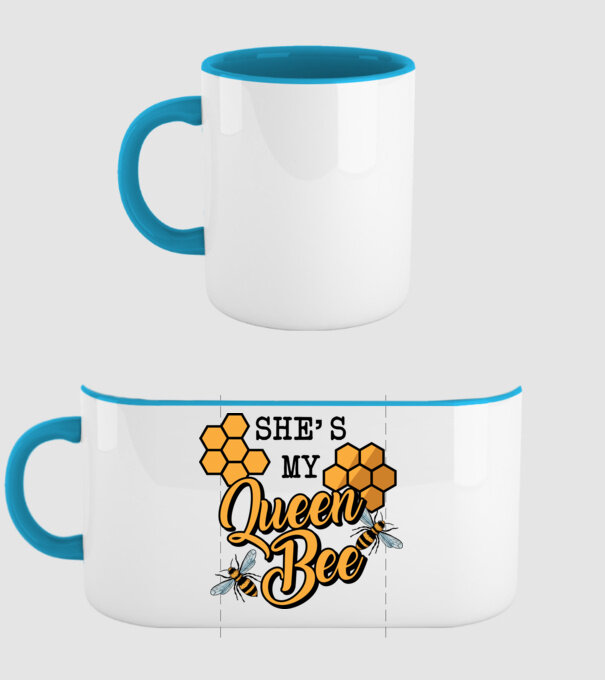 Queen Bee model albastru deschis pe tricou