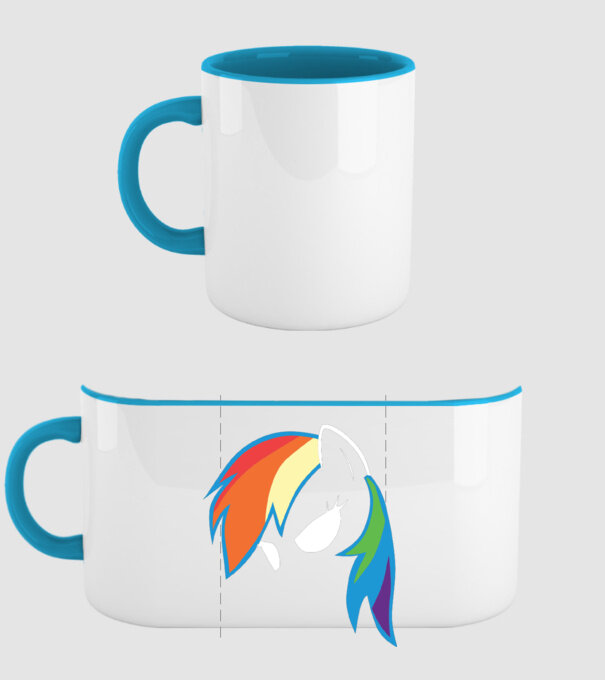 Rainbow Dash model albastru deschis pe tricou