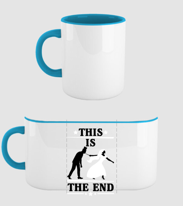 this is the end model albastru deschis pe tricou