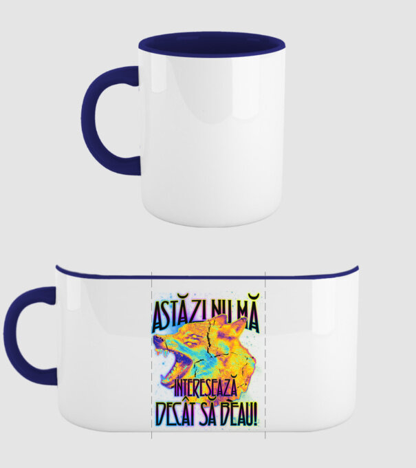 astăzi nu mă interesează decât să beau! model albastru închis pe tricou