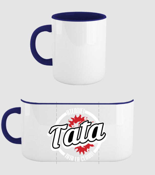 Atenție! Tata la ceaun! model albastru închis pe tricou