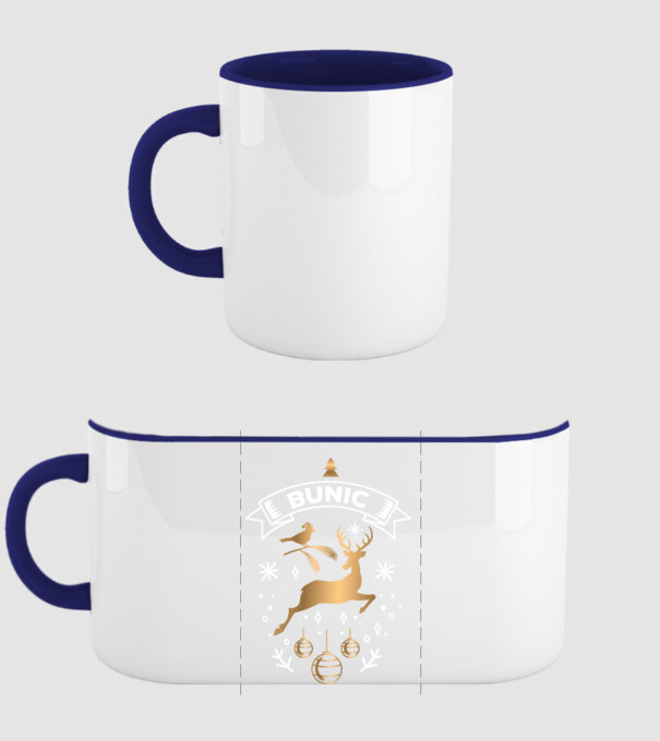 bunic christmas model albastru închis pe tricou