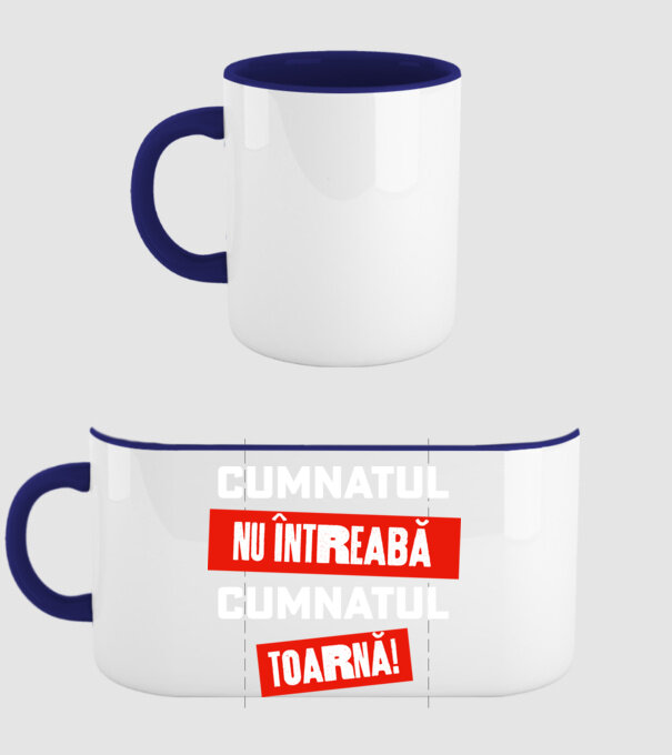 Cumnatul nu întreabă, cumnatul toarnă! model albastru închis pe tricou