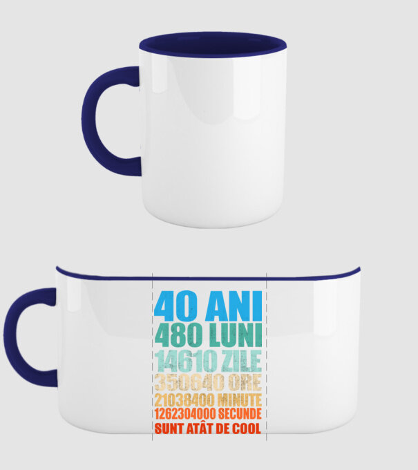De 40 ani - luni - zile - ore - minute - secunde - sunt atât de cool model albastru închis pe tricou