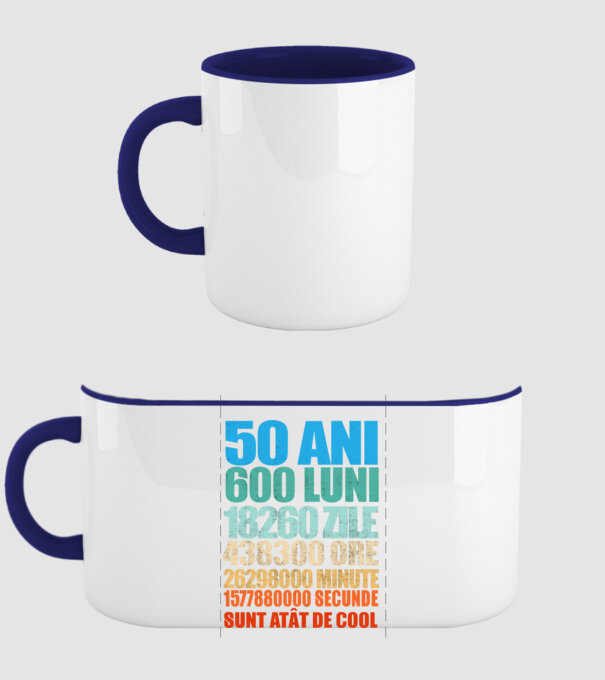 De 50 ani - luni - zile - ore - minute - secunde - sunt atât de cool model albastru închis pe tricou