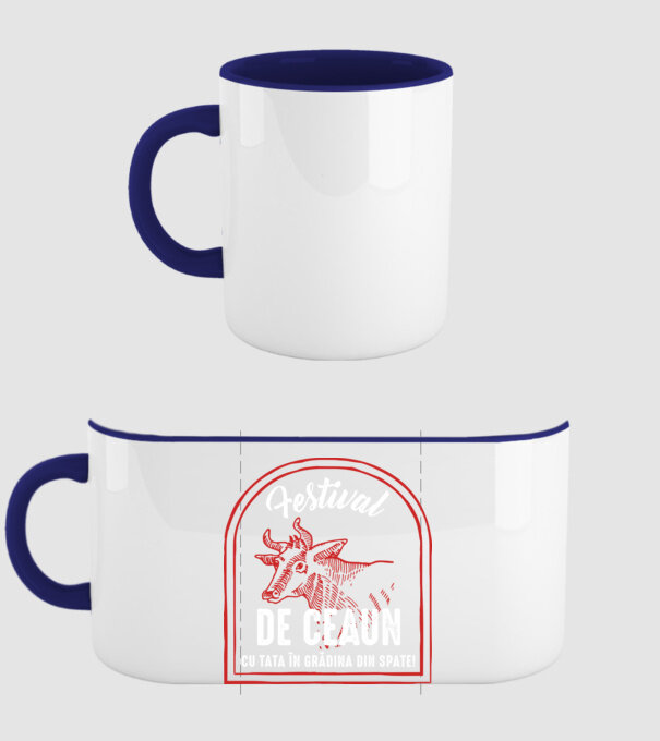 Festival de ceaun - cu tata în grădina din spate! model albastru închis pe tricou