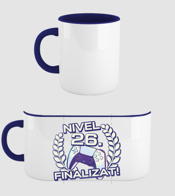 Nivel 26 finalizat! model albastru închis pe tricou