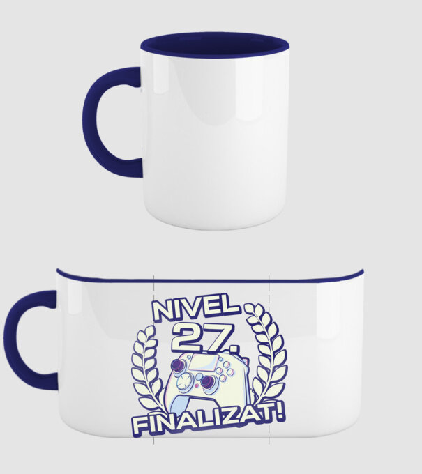 Nivel 27 finalizat! model albastru închis pe tricou