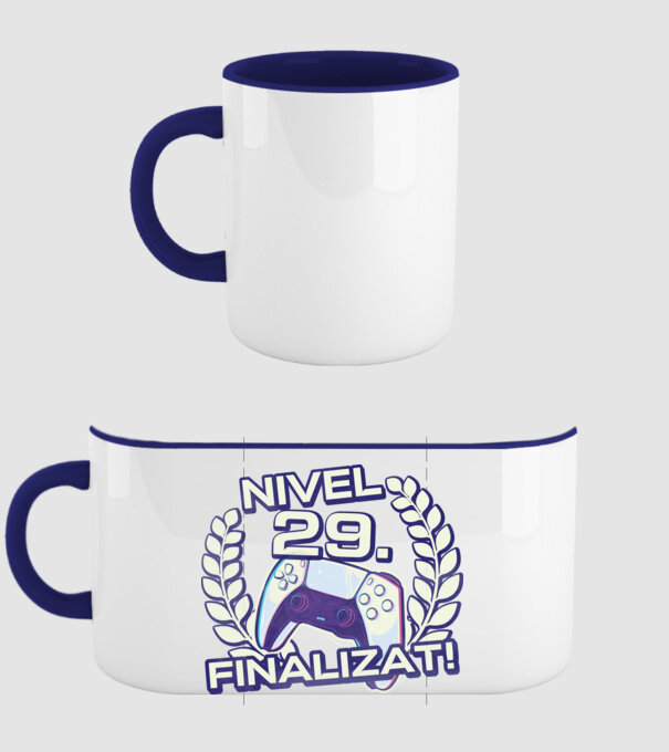 Nivel 29 finalizat! model albastru închis pe tricou