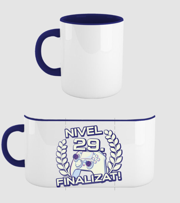 Nivel 29 finalizat! model albastru închis pe tricou