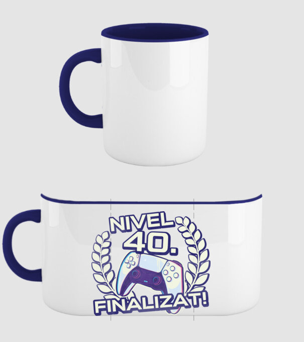 Nivel 40 finalizat! model albastru închis pe tricou