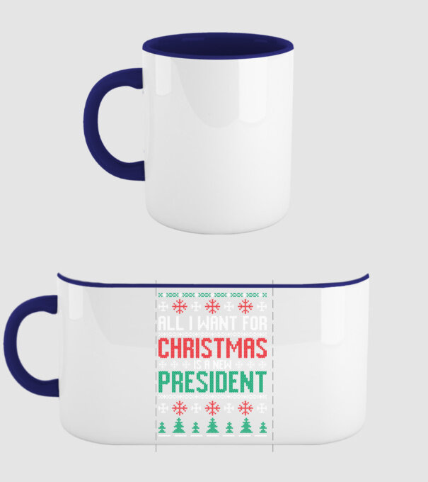 All I want for christmas model albastru închis pe tricou