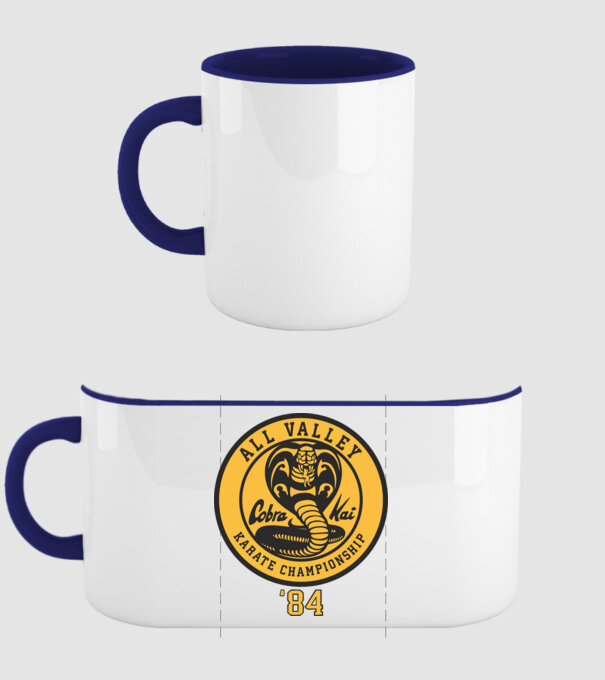all valley karate cobra kai model albastru închis pe tricou
