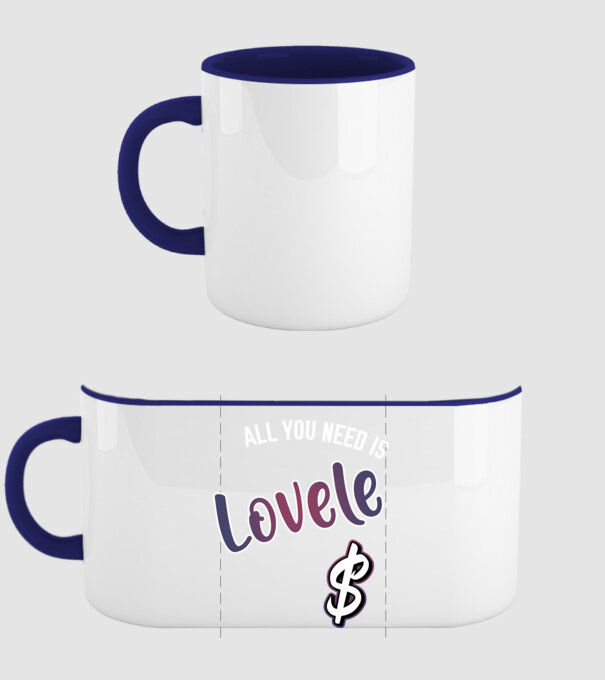All you need is lovele model albastru închis pe tricou