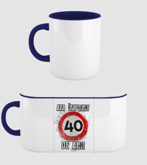 Am împlinit 40 de ani! model albastru închis pe tricou