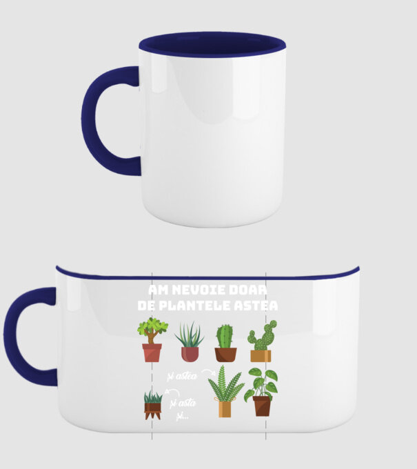 am nevoie doar de plantele astea model albastru închis pe tricou