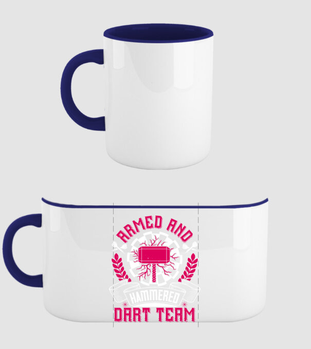 Armed and Hammered dart team model albastru închis pe tricou
