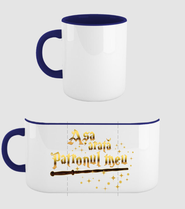 Așa arată patronul meu model albastru închis pe tricou