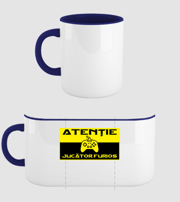 Atenție! Jucător furios model albastru închis pe tricou