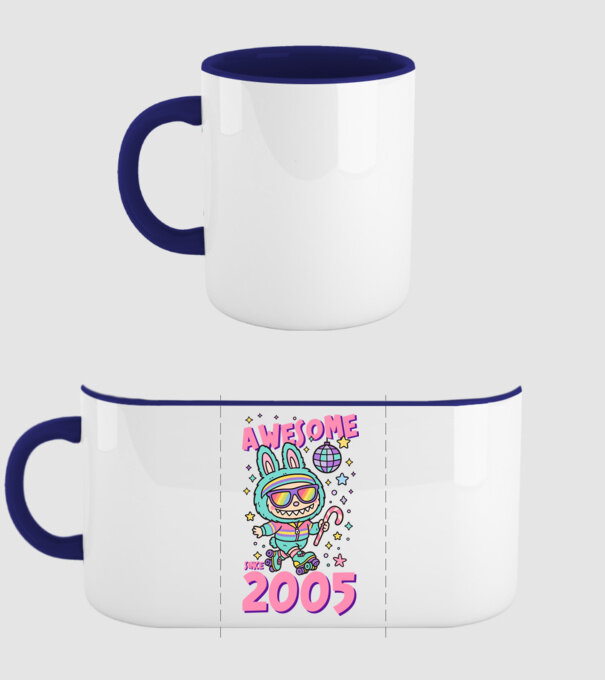 Awesome since 2005 - Labubu model albastru închis pe tricou
