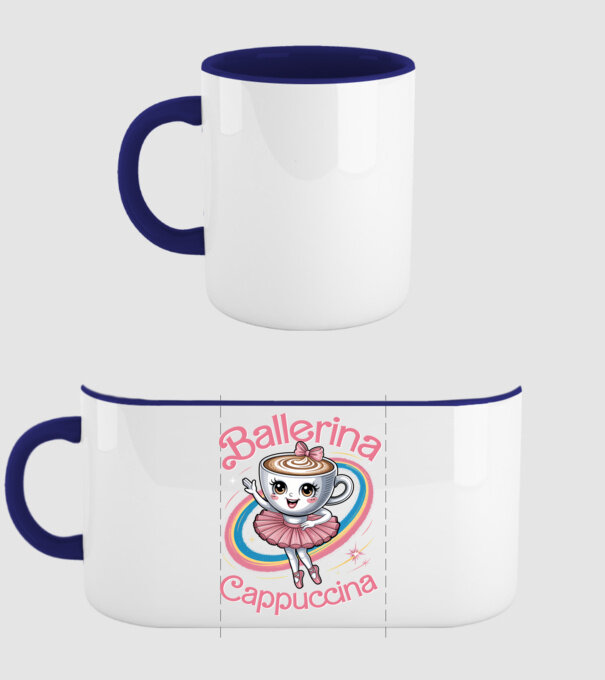 Ballerina Cappuccina model albastru închis pe tricou