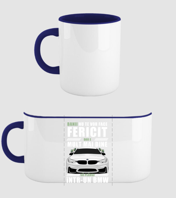 banii nu te vor face fericit, dar e mult mai bine să plângi într-un bmw model albastru închis pe tricou