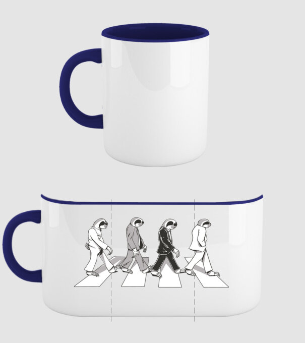 Beatles model albastru închis pe tricou