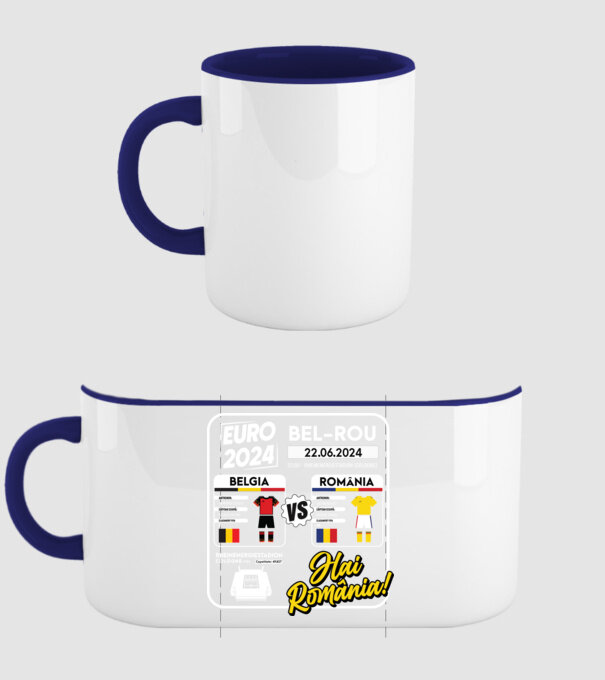 BEL-ROM euro 2024 calendar model albastru închis pe tricou