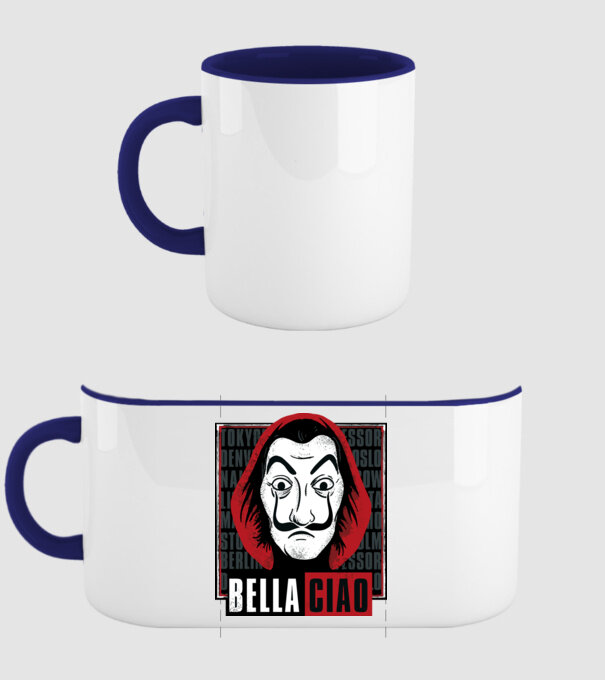 bella ciao dali model albastru închis pe tricou